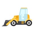 Bulldozer icon, flat style Royalty Free Stock Photo