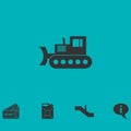 Bulldozer icon flat