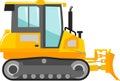 Bulldozer Icon in Flat Style. Vector Illustration Royalty Free Stock Photo