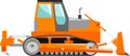 Bulldozer Icon in Flat Style. Vector Illustration Royalty Free Stock Photo