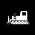 Bulldozer icon flat