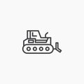 Bulldozer icon vector Royalty Free Stock Photo