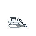 bulldozer icon vector from vehicles transportation concept. Thin line illustration of bulldozer editable stroke. bulldozer linear