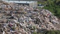 Bulldozer on landfill