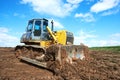 Bulldozer loader excavator at work Royalty Free Stock Photo