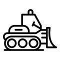 Bulldozer loader icon, outline style
