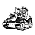 Bulldozer logo, bulldozer icon