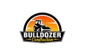 Bulldozer logo template vector. Heavy equipment logo vector for construction company. Creative excavator illustration for logo Royalty Free Stock Photo