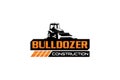 Bulldozer logo template vector. Heavy equipment logo vector for construction company. Creative excavator illustration for logo Royalty Free Stock Photo