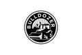 Bulldozer logo template vector. Heavy equipment logo vector for construction company. Creative excavator illustration for logo Royalty Free Stock Photo