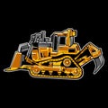 Bulldozer Machine Construction Equipment Gear Factory Vector Royalty Free Stock Photo