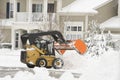 Bulldozer removing snow Royalty Free Stock Photo