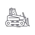 Bulldozer symbol icon, linear isolated illustration, thin line vector, web design sign, outline concept symbol with Royalty Free Stock Photo