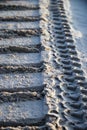 Bulldozer tracks in sand