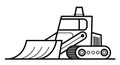 Bulldozer vector cartoon style icon isolated Royalty Free Stock Photo