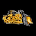 Bulldozer Vector Equipment Gear Construction Building Royalty Free Stock Photo