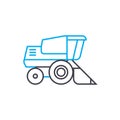 Bulldozer vector thin line stroke icon. Bulldozer outline illustration, linear sign, symbol concept. Royalty Free Stock Photo