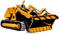 Bulldozer on white