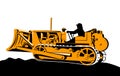 Bulldozer on white