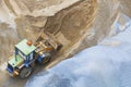 Bulldozer working on sand and rock field in construction site use for road and civil construction and land development ,mining f Royalty Free Stock Photo