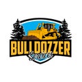 Bulldozzer logo badge vector