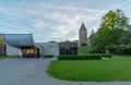 Bulle, FR / Switzerland - 1 June 2019: the historic landmark museum and library in the Swiss city of Bulle in the canton of