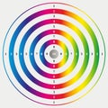 Target Icon Illustration Rainbow Colors with Numbers - Circle Royalty Free Stock Photo