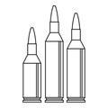 Bullet ammunition icon, outline style