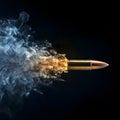 Bullet on a black background in smoke Royalty Free Stock Photo