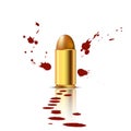Bullet with Blood Background