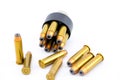 357 bullet cartridges with speed loader Royalty Free Stock Photo