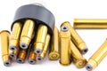 357 bullet cartridges with speed loader Royalty Free Stock Photo