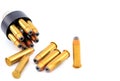 357 bullet cartridges with speed loader Royalty Free Stock Photo