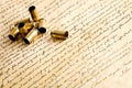 Bullet casings on bill of rights