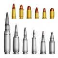 Bullet casings - modern vector realistic isolated objects