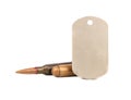 Bullet and dogtag Royalty Free Stock Photo