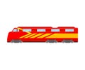 Bright Yellow And Red Bullet Train Flat Vector Illustration Royalty Free Stock Photo
