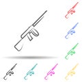 Bullet, gang, criminal, gun multi color set icon. Simple thin line, outline  of mafia icons for ui and ux, website or mobile Royalty Free Stock Photo