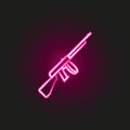 bullet, gang, criminal, gun neon style icon. Simple thin line, outline  of mafia icons for ui and ux, website or mobile Royalty Free Stock Photo