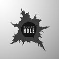 Bullet hole banner. Design element torn metal surfase. Vector illustration Royalty Free Stock Photo