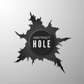 Bullet hole banner. Torn metal surfase. Vector illustration Royalty Free Stock Photo