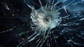 Bullet hole glass abstract background - crime gun shot