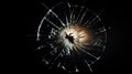 Bullet hole glass abstract background - crime gun shot