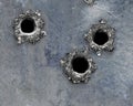 Bullet hole on rusted metal Royalty Free Stock Photo