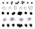 Bullet hole set, vector.