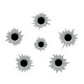 Bullet holes cracks illustration. Criminal gun steel hole. Target shot violence and war concept. Weapon hole Royalty Free Stock Photo