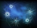 Bullet Holes In Glass Illustration Royalty Free Stock Photo