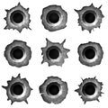 Bullet holes in the metal Royalty Free Stock Photo