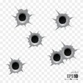 Bullet holes. Vector illustration