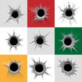 Bullet holes vector set